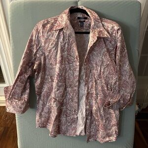 Chaps Pink Paisley Button Down Shirt